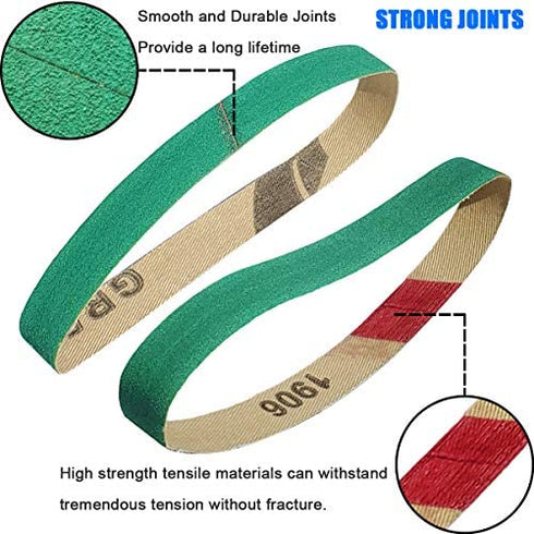 12 PCS 1/2" x 12" Replacement Belt Kit for Work Sharp WSKTS & WSKTS-KT Knife & Tool Sharpener and Combo Knife Sharpener