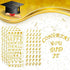 5 Sheets Graduation Cap Stickers Decoration Glitter Alphabet Letter Stickers Self-Adhesive Rhinestone Letter Number Stickers for Grad Cap Craft Decorations (Gold)