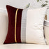 Yangest Wine Red Patchwork Velvet Throw Pillow Cover with Gold Striped Leather Cushion Case Modern Luxury Pillowcase for Sofa Couch Bedroom Living Room Home Decor,20"x20"