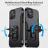 Charlam Compatible with iPhone 12 Case, Compatible with iPhone 12 Pro Case 6.1 Inch 2020 for Men, Scratch-Resistant Shock-Absorbing Protective Bumper Cases Cover with Ring Holder Kickstand, Black