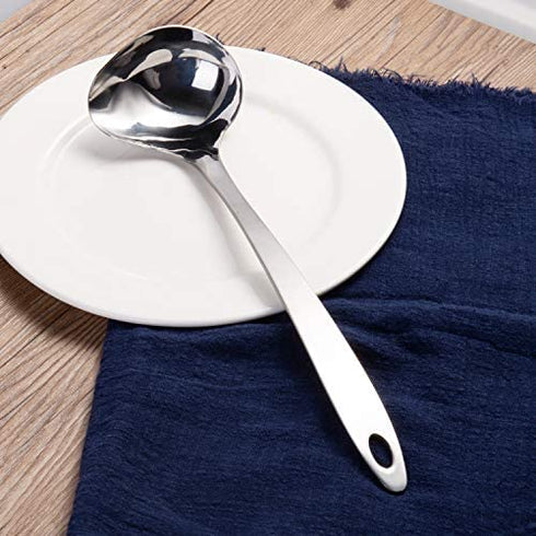 IMEEA Gravy Ladle Sauce Drizzle Spoon with Spout Stainless Steel Serving Soup Ladle Gravy Boat Ladle, 11.6inch