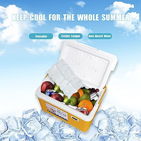Disposable Ice Packs Sheets for Frozen Food Shipping, Cold Freezer Packs for Coolers Lunch Box, Dry Ice Shipping Cold Packs Ice Frozen Gel Packs for Perishable Mailing Storage, 2 x 6 Cells, 4 Sheets
