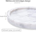 JIMEI Natural Marble Round Vanity Tray Jewelry Ring Dish Holder Fruit Serving Tray for Bathroom, Kitchen, Nightstand or Table Decoration (5.51IN (14CM))