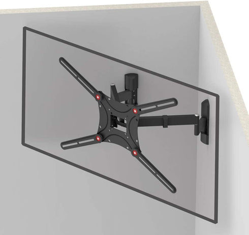 Barkan TV Wall Mount, 13 - 90 inch Dual Arm Full Motion Articulating - 4 Movement Flat / Curved Screen Bracket, Holds up to 132 lbs, Extra Stable, Lifetime Limited Warranty, Fits LED OLED LCD
