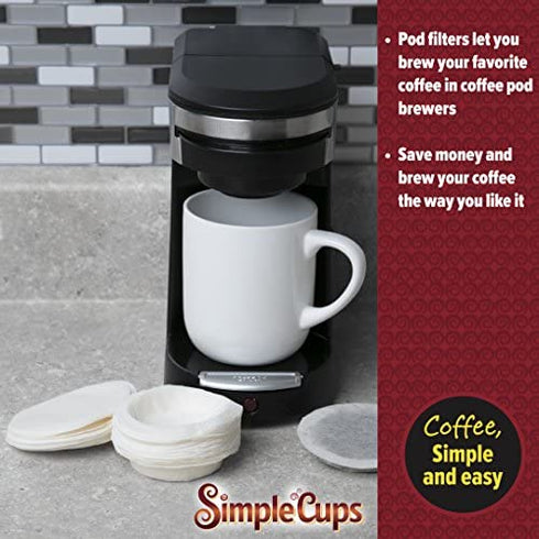 Coffee Pod Replacement Filters for Coffee Pod Brewers - Make Your Own Disposable Pods - 200 Pack By Simple Cups