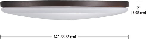 Globe Electric Ellington LED Integrated Flush Mount Ceiling Light, Dark Bronze Finish, Frosted Shade, Energy Star Certified, Ultra Slim Design