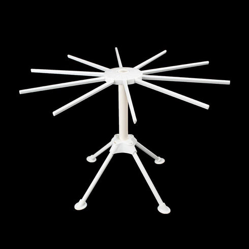 Ourokhome Collapsible Pasta Drying Rack, Plastic Foldable Homemade Fresh Spaghetti Stand Dryer Noodle Hanger for Kitchen with 10 Arms, Stable, Easy Storage, Quickly Set Up (White)