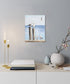 B BLINGBLING Seagull Relaxing On The Pier Painting Picture Sea Birds Beach Themed Wall Art Poster Calming Coastal Mural Print for Bathroom Framed and Easy to Hang (12"x16"x1 Panel)