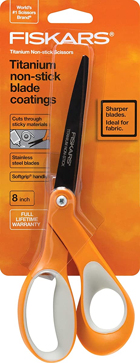 Fiskars 8 Inch Non-stick Titanium Softgrip Scissors