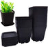 Xilanhhaa 24 Pack 3 inch Black Square Nursery Flower Pots Plastic Plant Pot with Saucer,Seedling Nursery Transplanting Planter Container for Your Room,Garden Office and Balcony Decor