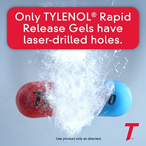 Tylenol Extra Strength Acetaminophen Rapid Release Gels for Pain & Fever Relief, 50 ct