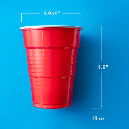 Red Plastic Disposable Cups - 18 Oz., 240 Ct. | Heavy Duty Large Party Cold Drink Plastic Cups Disposable