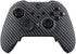 eXtremeRate Black Silver Carbon Fiber Faceplate Cover, Soft Touch Front Housing Shell Case Replacement Kit for Xbox One Elite Series 2, Xbox Elite 2 Core Controller Model 1797 - Accent Rings Included
