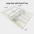 LXXOFIZ Under Desk Drawer Organizer Hidden Stash Compartment Table Storage Pull Out Smooth Sliding Track Self Adhesive Office School Kitchen Bedroom Supplies Accessories Paper Pencils Pens Keys Cutlery Large