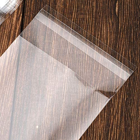 200 pcs Clear 2" x 10" Long Self Seal Cello Cellophane Bags Resealable Poly Bags 2.8 mils for Bakery Cookies Candles Christmas Halloween Party Decorative Pretzel Sticks