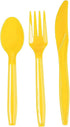 144 Pieces Let's Fiesta Disposable Dinnerware Set for Birthday Party Supplies, Cinco de Mayo Paper Plates, Yellow Cutlery, Cups, Napkins (Serves 24)