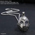 FIZIZDH Men's Stainless Steel Jason's Mask Hollow Openwork Pendant Necklace, 24 inch Keel Link Chain