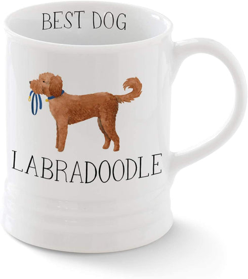 Fringe Studio Labradoodle Ceramic Mug, 1 Count (Pack of 1), White