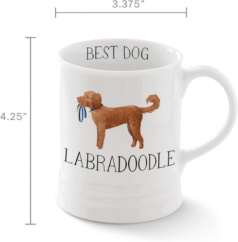 Fringe Studio Labradoodle Ceramic Mug, 1 Count (Pack of 1), White