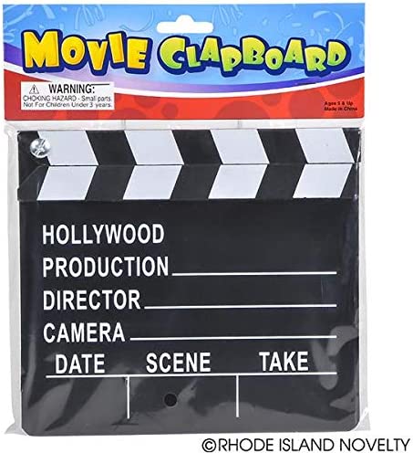 Rhode Island Novelty 7 Inch x 8 Inch Hollywood Movie Clapboard, Six Per Order