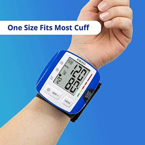HoMedics Blood Pressure Monitor, Automatic Wrist Blood Pressure Machine with Easy One-Touch Operation, Stores up to 30 Readings for 2 Users, Attached Blood Pressure Cuff and Storage Case Included