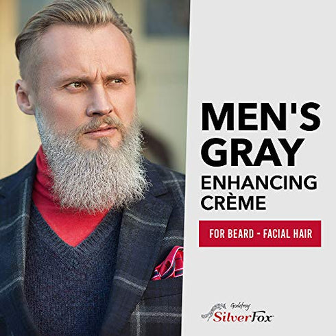 Godefroy Silver Fox Men's Silver And Gray Beard Brightener For Caucasian Hair Types, 3 Fluid Ounce