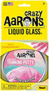 Crazy Aaron's Thinking Putty 4” Tin – Liquid Glass “Rose Lagoon” – Crystal Clear Pink Butty – Never Dries Out