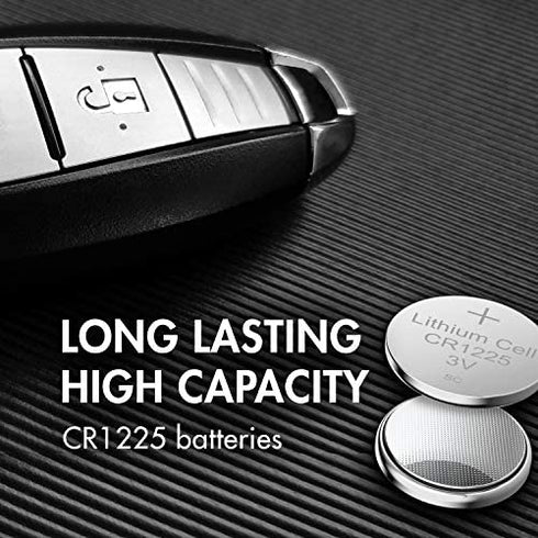 Tenergy 3 Volt Battery CR1225, Button Cell Batteries, Ideal for Thermometers, Key Fobs, Laser Pointers, Medical Devices, Calculators, and More, 5 Pack
