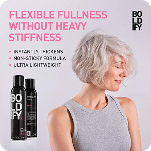 Boldify Spray Root Booster - Volumizing Mousse for Fine Hair - Root Lifter Hair Products , Texture Spray Hair Styling Products for Root Boost & Volume , Stylist Recommended - 8oz