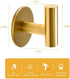 Vuzvuv Adhesive Hooks Brushed Gold SUS304 Stainless Steel Towel Hooks Heavy Duty Waterproof Wall Hooks Self Adhesive Coat Robe Towel Hooks for Bathrooms Kitchen Hotel Wall Mounted Hooks - 2 Pack