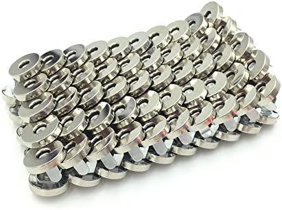 100 Sets Silver Tone Magnetic Purse Snap Clasps Button/Great for Closure Purse Handbag Clothes Sewing Craft No Tools Required 14mm