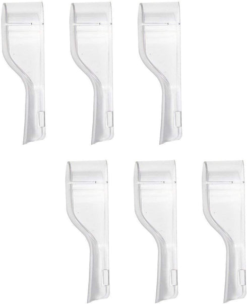 Travel Electric Toothbrush Heads Cover Plastic Protective Cap Case Compatible with Oral-B Long Dual-Heads Replacement Tooth Brush Heads(6 Pack) Clear
