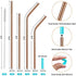 StrawExpert 16 Pack Rose Gold Reusable Metal Straws with Silicone Tip & Travel Case & Cleaning Brush,Long Stainless Steel Straws Drinking Straw for 20 and 30 oz Tumbler