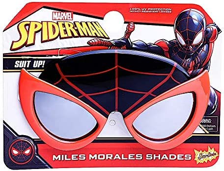 Sun-Staches SG3405 Officially Licensed Lil' Characters Spiderman Mile Morales , Black, Red, One Size