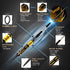 IgnatGames Darts Metal Tip Set - Professional Darts with Stylish Case and Darts Guide, Steel Tip Darts Set with Aluminum Shafts + Rubber O'Rings + Extra Flights + Dart Sharpener and Wrench