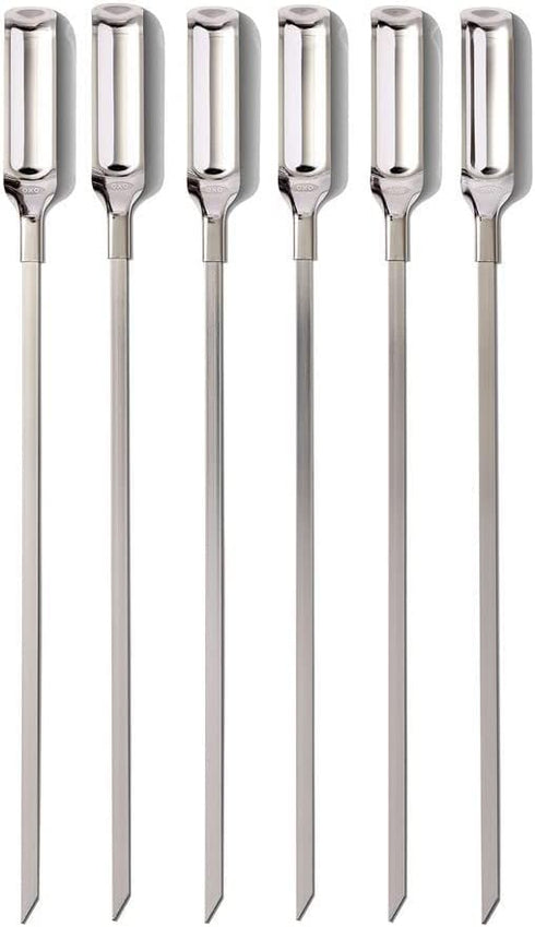 OXO Good Grips Grilling Tools, Stainless Steel Grilling Skewers - Set of 6