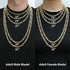 HZMAN Men Women 24k Real Gold Plated Figaro Chain Stainless Steel Necklace, Wide 3mm 5mm 7mm 9mm