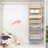 Gencuoir Foldable Closet Organizer,2-Layer Plastic Hanging Organizer Closet Organizer Hanging for Bathroom&Kids roomCan fit Sweater Shoes Tote Bag(Beige )