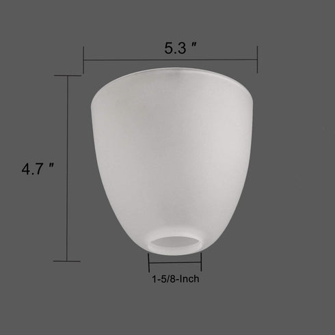 Giluta 2 Pack Bell Shaped Glass Shade Frosted Light Fixture Shades Replacement for ceiling fan light wall light,Lipless with 1-5/8-inch Fitter Opening