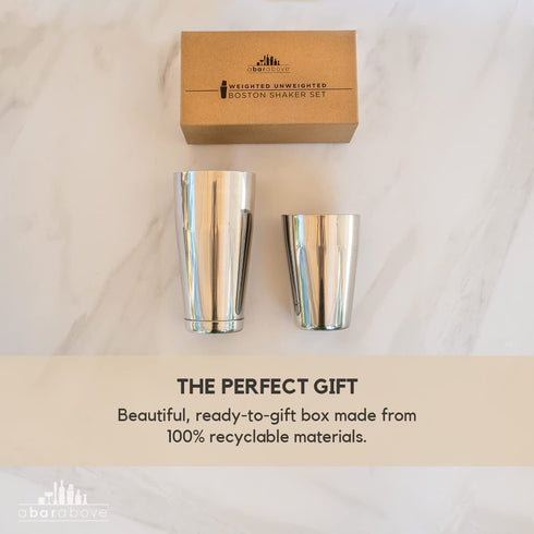 A Bar Above Weighted & Unweighted Shakers (Weighted/Unweighted, Stainless Steel)