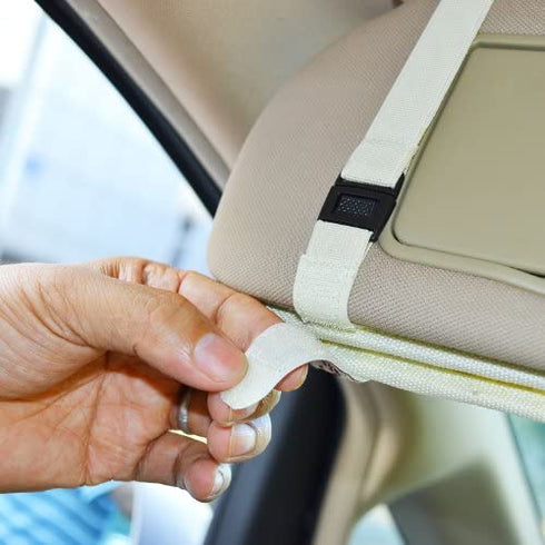 TFY Car Visor Organizer. Triple-layer, 30 CD/DVD Disk Storage Holder - Beige