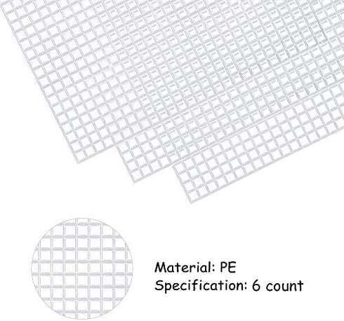 Pllieay 33 Pieces Mesh Plastic Canvas Sheets Kit Including 15 Pieces Clear Plastic Canvas, 12 Color Acrylic Yarn and Embroidery Tools for Embroidery Plastic Canvas Craft