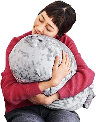 MerryXD Chubby Blob Seal Pillow,Stuffed Cotton Plush Animal Toy Cute Ocean Medium(17.6 in)