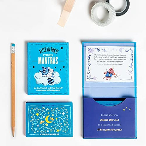 Knock Knock Affirmators! Mantras Evening - Night Affirmation Cards Deck, Positive Affirmations & Meditation Cards (30 Cards Deck)