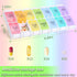 AM PM Pill Organizer,SZREDU 7 Day Weekly Pill Case, 2 Times a Day Pill Container, Medication Organizer with Unique Push-Button Pop Open Design for Vitamin, Fish Oils,Capsules