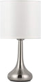 Bedside Table Lamp Modern Table Lamp Nightstand Lamp Small Desk Lighting Sliver Brushed Steel White Cylinder Shade for Living Room Bedroom Family Room Coffee Table