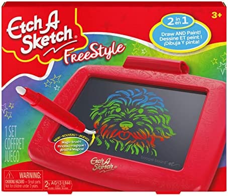 Etch A Sketch Freestyle, Drawing Tablet with 2-in-1 Stylus Pen and Paintbrush, Magic Screen, Kids Toys for Ages 3 and up