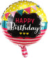 Happy Birthday Foil Balloons Round Mylar Helium Balloon Party Decorations Supplies 18 Inch Pack of 6
