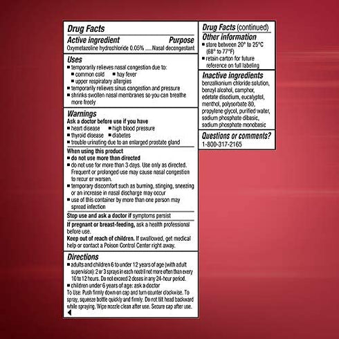 Afrin Allergy Sinus Nasal Spray, Fast & Powerful Congestion Relief from Allergies,0.50 Fl Oz (Pack of 1)