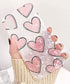 J.west iPhone XR Case 6.1-inch Luxury Cute Pink Heart Design Sparkle Translucent Pearly-Lustre Love Pattern Print Flexible Slim Soft Silicone Rubber Protective Phone Case Cover for Girls Women